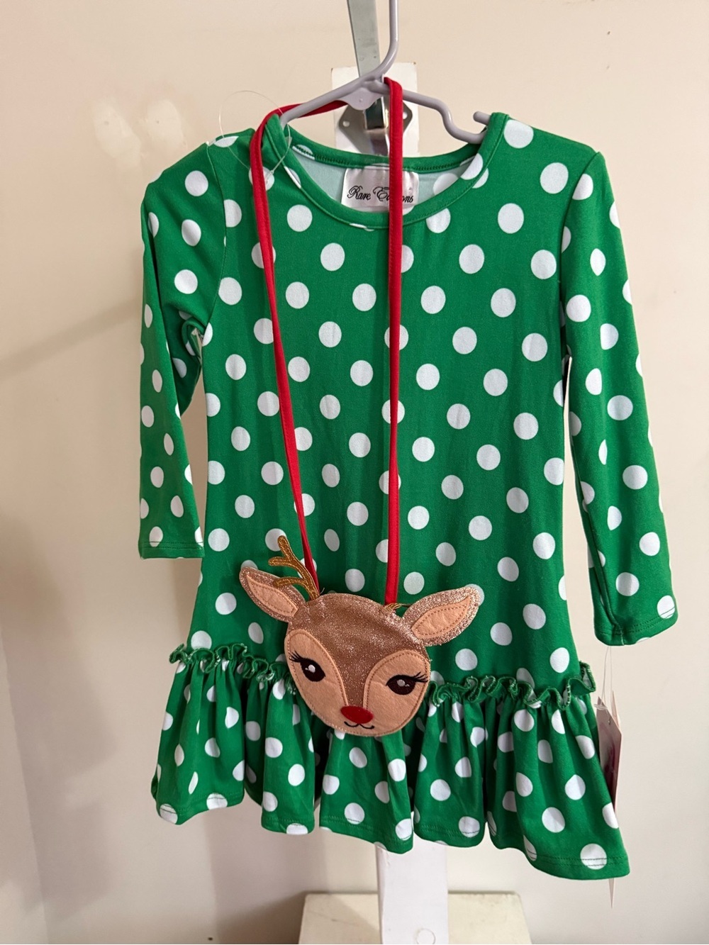 NWT Rare Editions Christmas Dress & Rudolph Purse